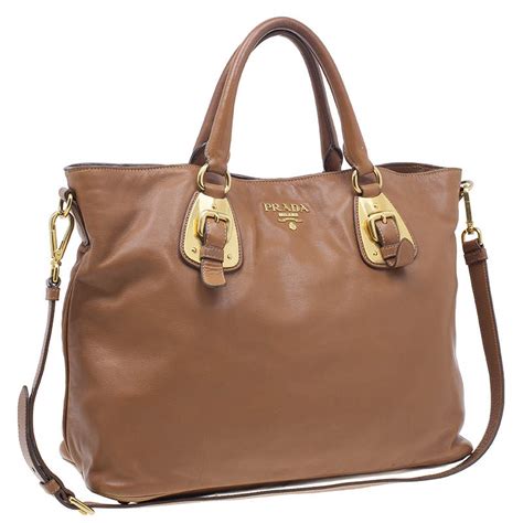 prada tan leather tote|Prada leather tote handbag black.